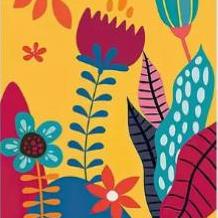 Vibrant, floral |  High quality UV protected framed canvas print | Yellow, orange, pink, white | Set of 2 | 30 cm x 40 cm | Style B