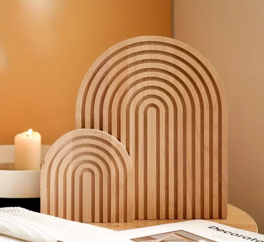Wooden arched serving trays / cheese boards /decorative trays (set of 2)