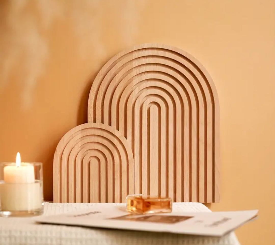 Wooden arched serving trays / cheese boards /decorative trays (set of 2)