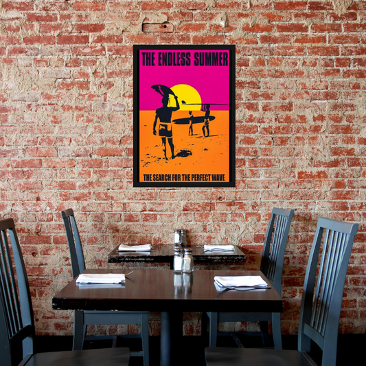 Retro Endless Summer surfing poster high quality framed canvas prints | 30 cm x 40 cm