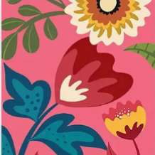 Vibrant, floral |  High quality UV protected framed canvas print | Pink, green, yellow | Set of 2 | 30 cm x 40 cm | Style A